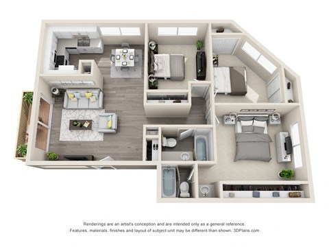 Ocean Breeze Villas 3x2 Floor Plan